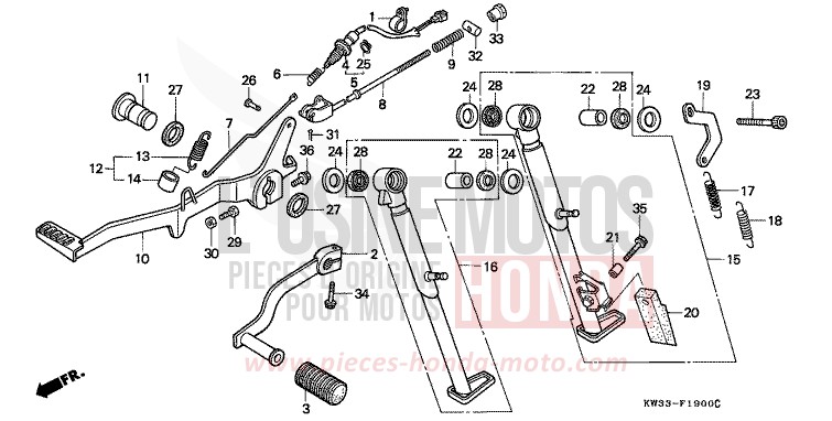 BREMSPEDAL/SCHALTPEDAL von Dominator 250 ROSS WHITE (NH196) von 1989